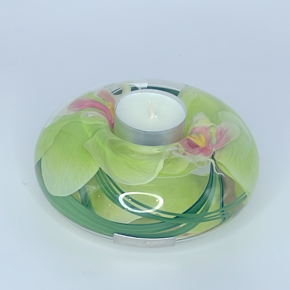 Green Phalaenopsis Tea Light Candle Holder